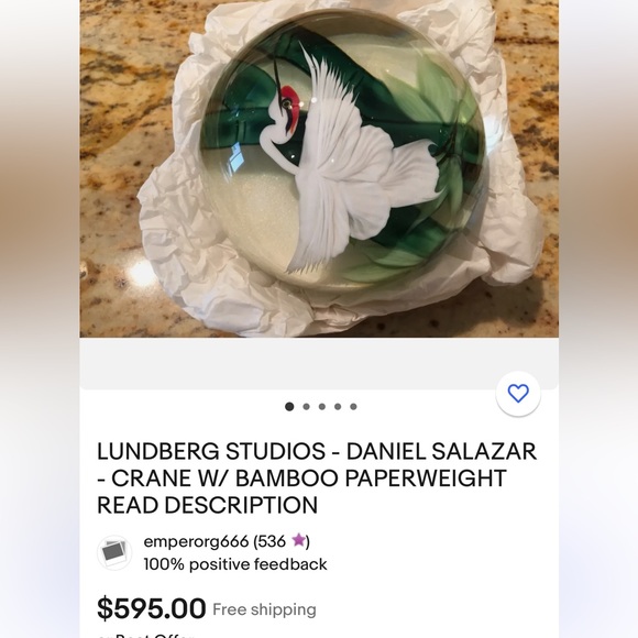 Lundberg Studios paperweight - Picture 13 of 13